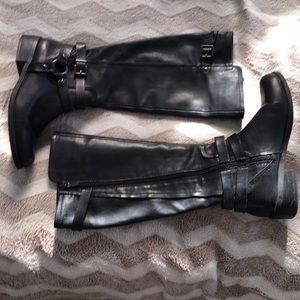 BCBG tall boots w/ soft buttery leather & buckles